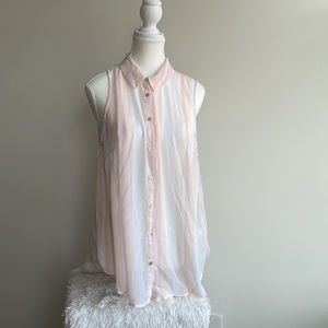 Women’s multi colored pastel button up dress shirt